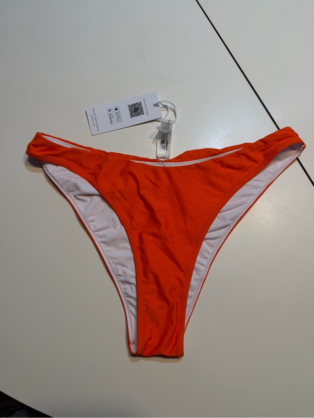 Cupshe large bright orange NWT bikini cinched shaping bottom